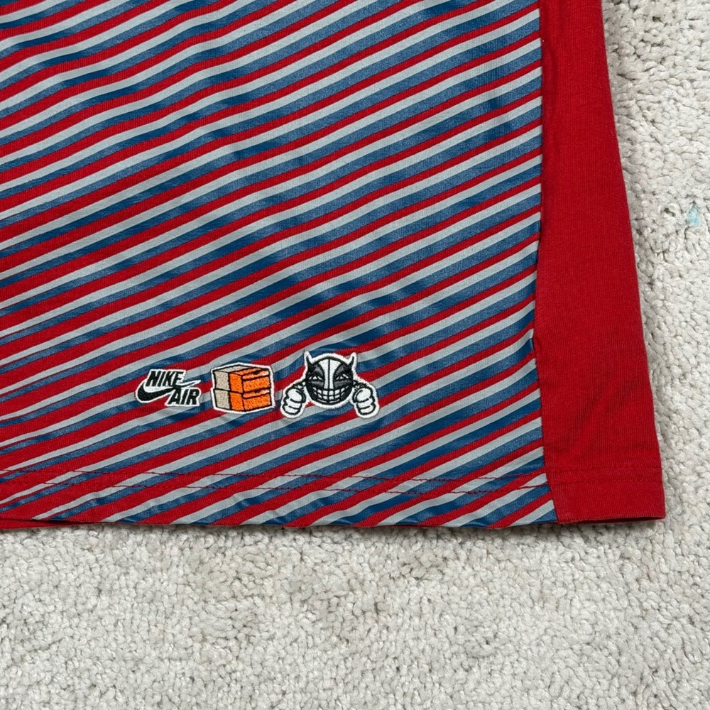 Nike Sportswear Red Blue‎ Striped Graphic T-Shirt XXL 349253-648 FA09 Mens - Picture 5 of 10